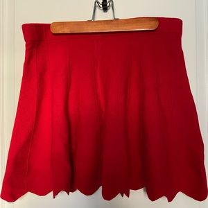 Red mini skirt